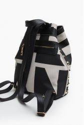 ELENA ATHANASIOU Hype Black N’ Metal Backpack EA Logo Ασπρόμαυρη Γυναικεία Τσάντα Πλάτης