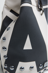ELENA ATHANASIOU Hype Black N’ Metal Backpack EA Logo Ασπρόμαυρη Γυναικεία Τσάντα Πλάτης