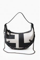 ELENA ATHANASIOU Hype Vegan EA Logo Baguette Bag  Beige