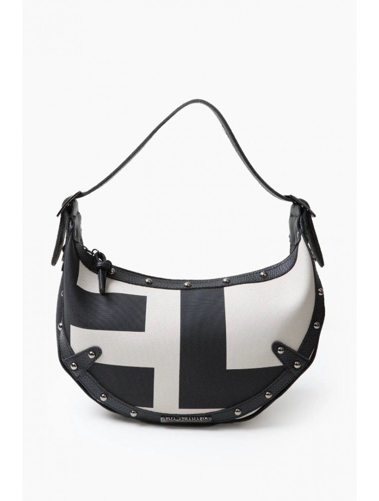 ELENA ATHANASIOU Hype Vegan EA Logo Baguette Bag  Beige