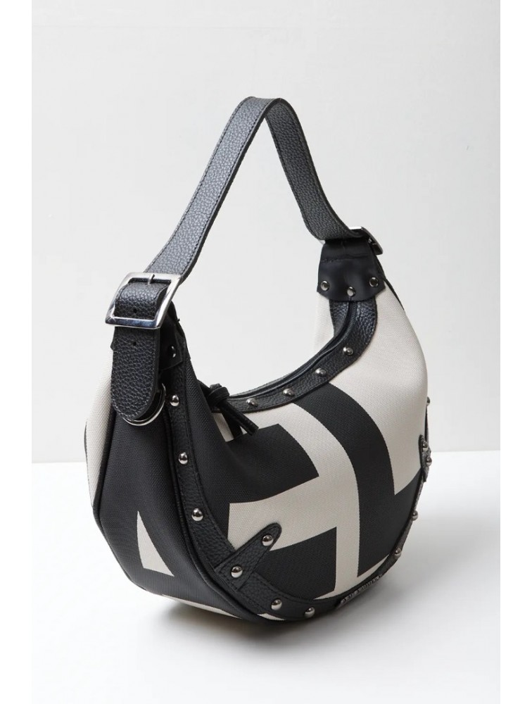 ELENA ATHANASIOU Hype Vegan EA Logo Baguette Bag  Beige