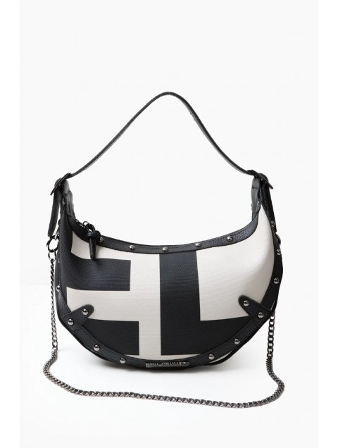 ELENA ATHANASIOU Hype Vegan EA Logo Baguette Bag  Beige Μπεζ Γυναικεία Τσάντα Ώμου