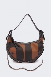 ELENA ATHANASIOU Hype Vegan EA Logo Baguette Bag  Brown