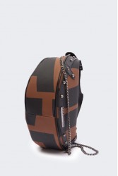 ELENA ATHANASIOU Hype Vegan EA Logo Baguette Bag  Brown