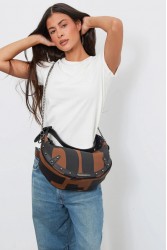 ELENA ATHANASIOU Hype Vegan EA Logo Baguette Bag  Brown