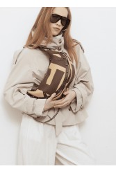 ELENA ATHANASIOU Hype Vegan EA Logo Baguette Bag Vanilla