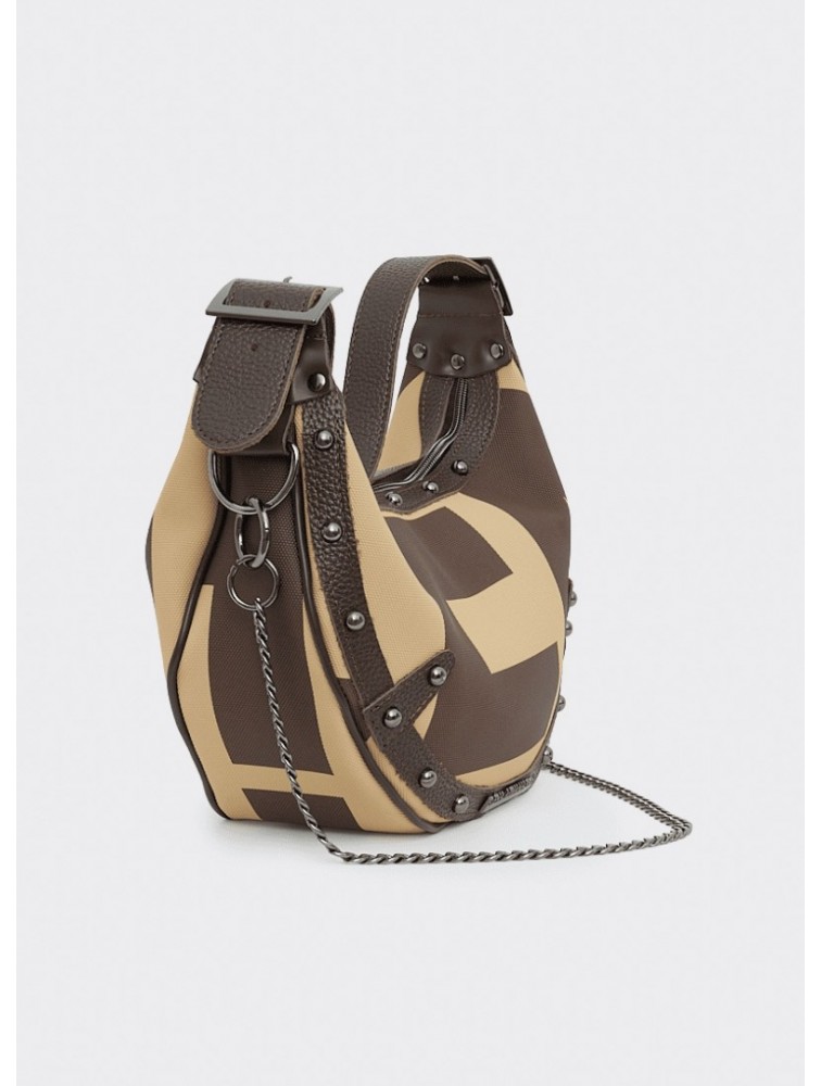 ELENA ATHANASIOU Hype Vegan EA Logo Baguette Bag Vanilla