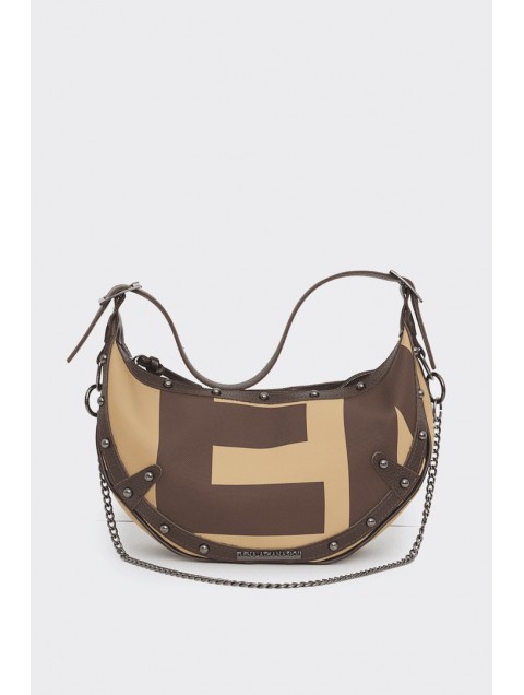 ELENA ATHANASIOU Hype Vegan EA Logo Baguette Bag Vanilla Μπεζ Γυναικεία Τσάντα Ώμου