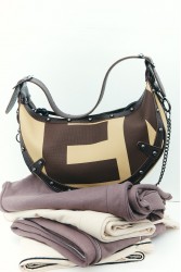 ELENA ATHANASIOU Hype Vegan EA Logo Baguette Bag Vanilla