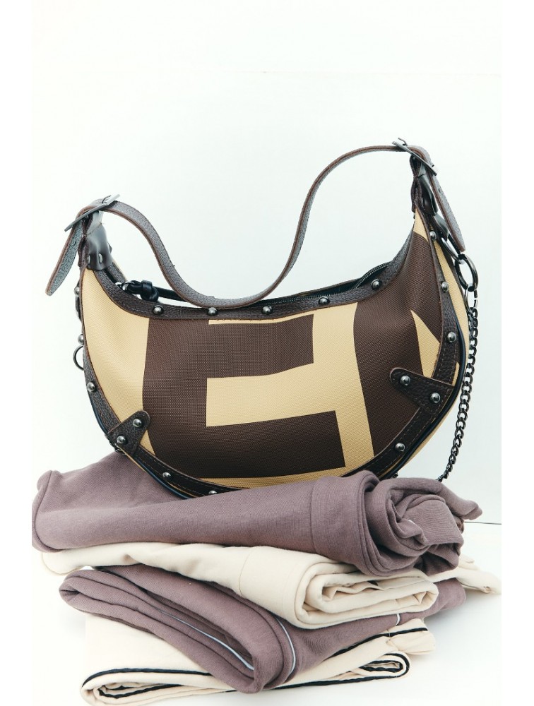 ELENA ATHANASIOU Hype Vegan EA Logo Baguette Bag Vanilla