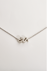 ELENA ATHANASIOU IT’S IN THE NAME Chain Necklace Nickel Ασημί Κολιέ από ανοξείδωτο ατσάλι