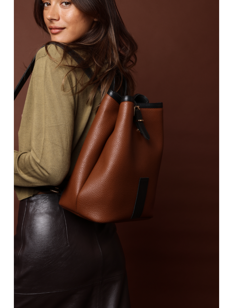 ELENA ATHANASIOU In the name pouch bag Tabac Ταμπά Τσάντα Πλάτης