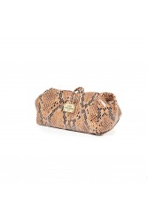 ELENA ATHANASIOU Large Snake Pattern Havana Καφέ Γυναικείο Τσαντάκι Χειρός