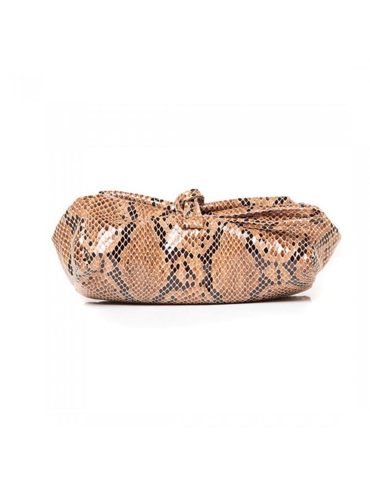 ELENA ATHANASIOU Large Snake Pattern Havana Καφέ Γυναικείο Τσαντάκι Χειρός
