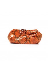 ELENA ATHANASIOU Large Snake Pattern Sunrise Πορτοκαλί Γυναικείο Τσαντάκι Χειρός
