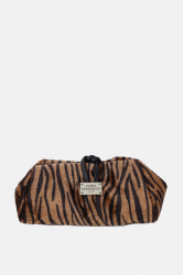 ELENA ATHANASIOU Lunchbag Animal Print Zebra Brown Γυναικείο τσαντάκι χειρός σε καφέ πριντ ζεβρας