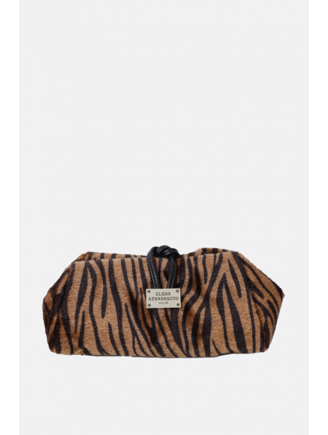 ELENA ATHANASIOU Lunchbag Animal Print Zebra Brown