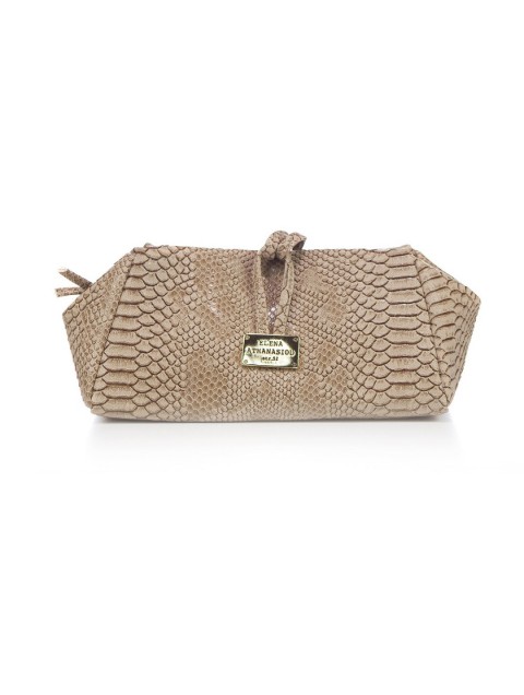 ELENA ATHANASIOU Lunchbag Large Croco Beige