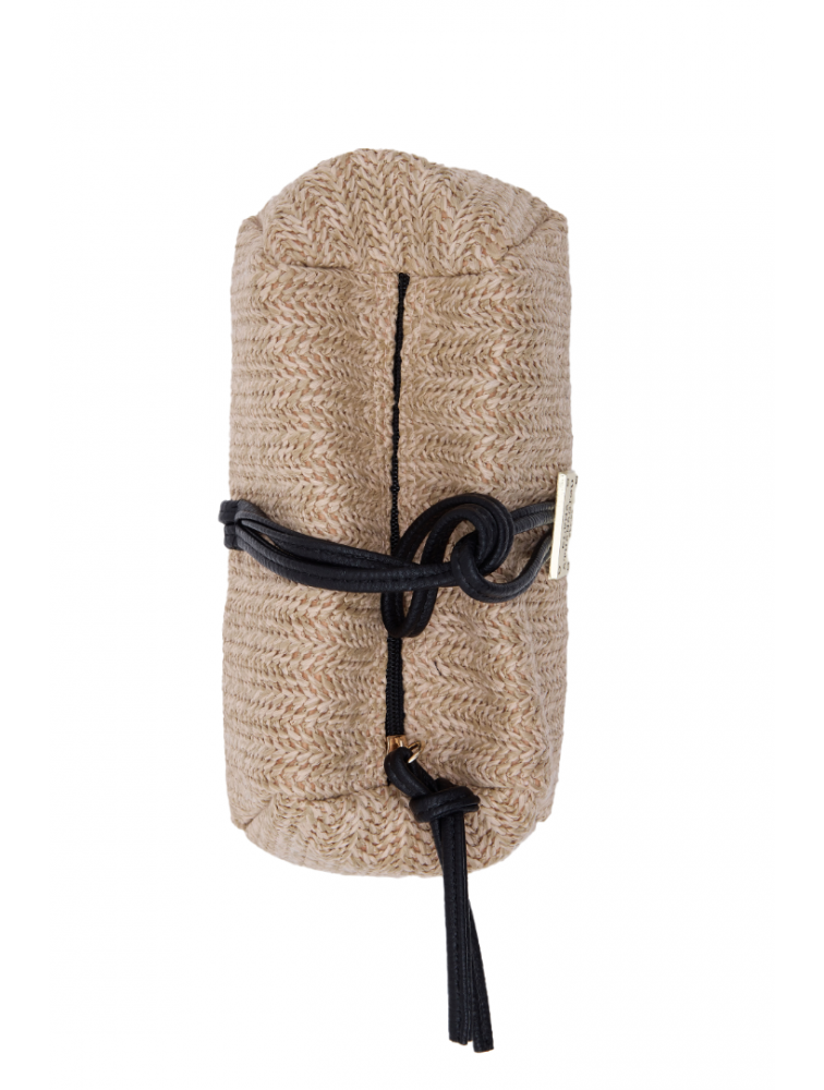 ELENA ATHANASIOU Lunchbag Vegan Straw Beige Μπεζ Ψάθινο Τσαντάκι Χειρός