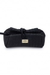 ELENA ATHANASIOU Lunchbag Vegan Straw Black Μαύρο Ψάθινο Τσαντάκι Χειρός