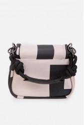 ELENA ATHANASIOU Messenger Combo Shoulder Bag S EA Logo Ασπρόμαυρη Γυναικεία Τσάντα Ώμου