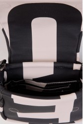 ELENA ATHANASIOU Messenger Combo Shoulder Bag S EA Logo Ασπρόμαυρη Γυναικεία Τσάντα Ώμου