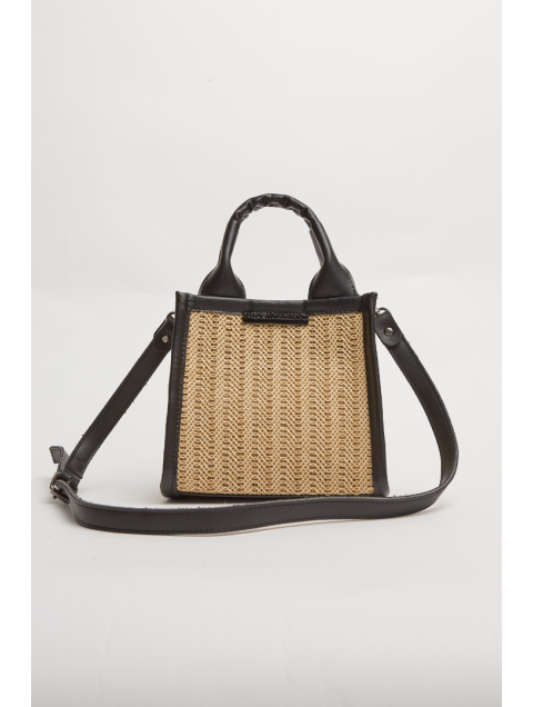 ELENA ATHANASIOU Natural Straw Mini Tote Bag Beige ELENA ATHANASIOU Natural Straw Mini Tote Bag Beige