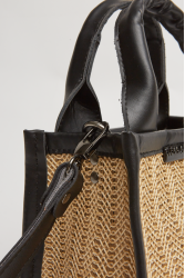 ELENA ATHANASIOU Natural Straw Mini Tote Bag Beige Μίνι Ψάθινο τσαντάκι σε μπεζ χρώμα