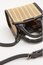 ELENA ATHANASIOU Natural Straw Mini Tote Bag Beige Μίνι Ψάθινο τσαντάκι σε μπεζ χρώμα