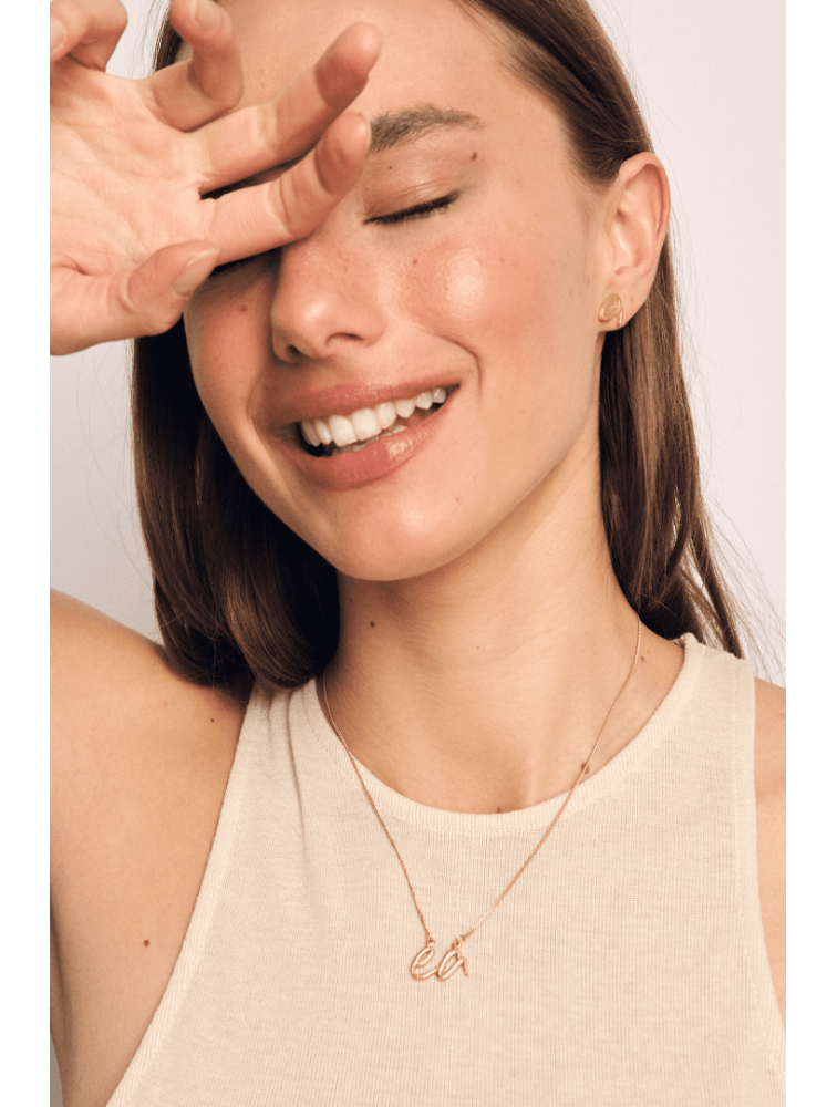 ELENA ATHANASIOU Necklace Gold Matte Κολιέ από ασήμι 925