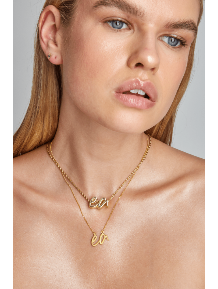 ELENA ATHANASIOU Necklace Gold Matte Κολιέ από ασήμι 925