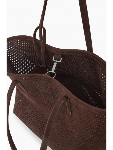ELENA ATHANASIOU Net Tote and Shopper Bag Brown Καφέ Τσάντα Ώμου
