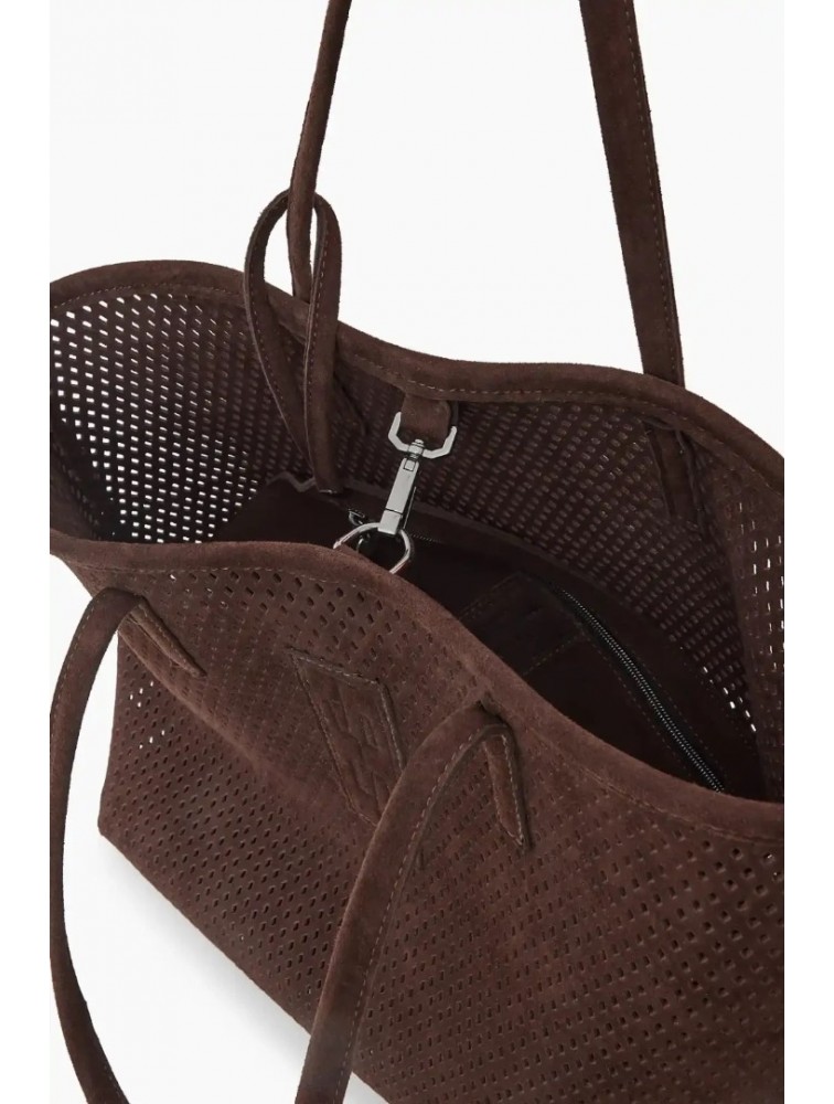 ELENA ATHANASIOU Net Tote and Shopper Bag Brown Καφέ Τσάντα Ώμου