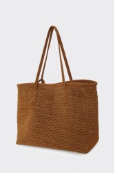 ELENA ATHANASIOU Net Tote and Shopper Bag Taba