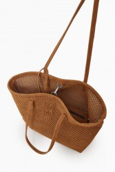 ELENA ATHANASIOU Net Tote and Shopper Bag Taba