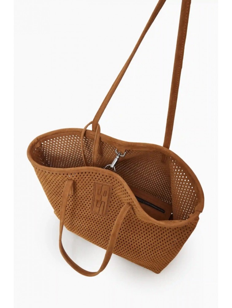 ELENA ATHANASIOU Net Tote and Shopper Bag Taba