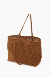 ELENA ATHANASIOU Net Tote and Shopper Bag Taba