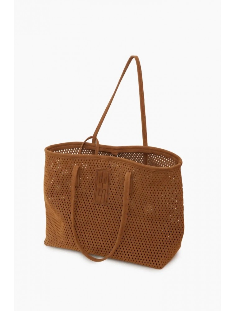 ELENA ATHANASIOU Net Tote and Shopper Bag Taba