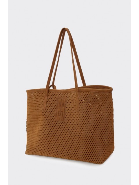 ELENA ATHANASIOU Net Tote and Shopper Bag Taba