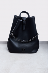 ELENA ATHANASIOU Retro Chain Backpack Black Μαύρη γυναικεία τσάντα πλάτης