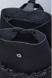 ELENA ATHANASIOU Retro Chain Backpack Black Μαύρη γυναικεία τσάντα πλάτης