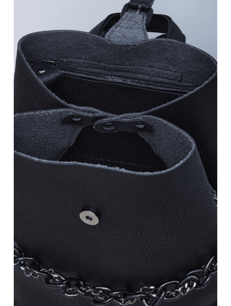 ELENA ATHANASIOU Retro Chain Backpack Black Μαύρη γυναικεία τσάντα πλάτης