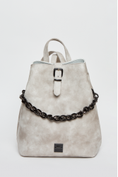 ELENA ATHANASIOU Retro Chain Backpack Grey Γκρι γυναικεία τσάντα πλάτης