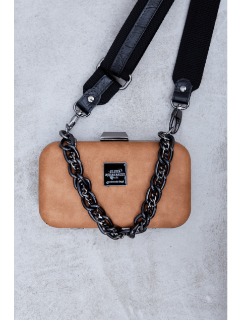 ELENA ATHANASIOU Retro Chain Box Κάμελ ELENA ATHANASIOU Retro Chain Box Κάμελ