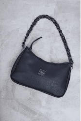 ELENA ATHANASIOU Retro Chain Vintage Baguette Black Μαύρη γυναικεία τσάντα ώμου
