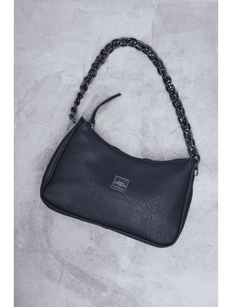ELENA ATHANASIOU Retro Chain Vintage Baguette Black Μαύρη γυναικεία τσάντα ώμου