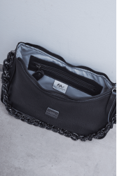 ELENA ATHANASIOU Retro Chain Vintage Baguette Black Μαύρη γυναικεία τσάντα ώμου