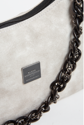 ELENA ATHANASIOU Retro Chain Vintage Baguette Grey Γκρι γυναικεία τσάντα ώμου