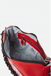 ELENA ATHANASIOU Retro Chain Vintage Baguette Red Κόκκινη γυναικεία τσάντα ώμου