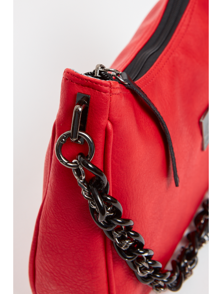ELENA ATHANASIOU Retro Chain Vintage Baguette Red Κόκκινη γυναικεία τσάντα ώμου